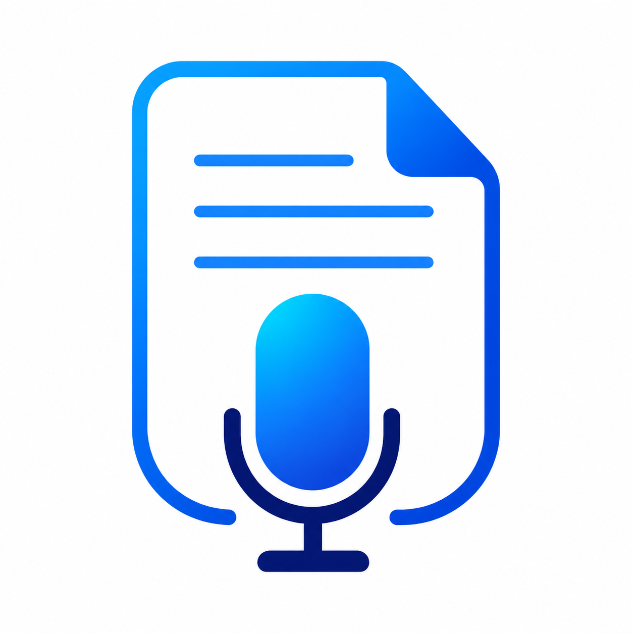 Voice Capture logo — a microphone and a document with a transcript